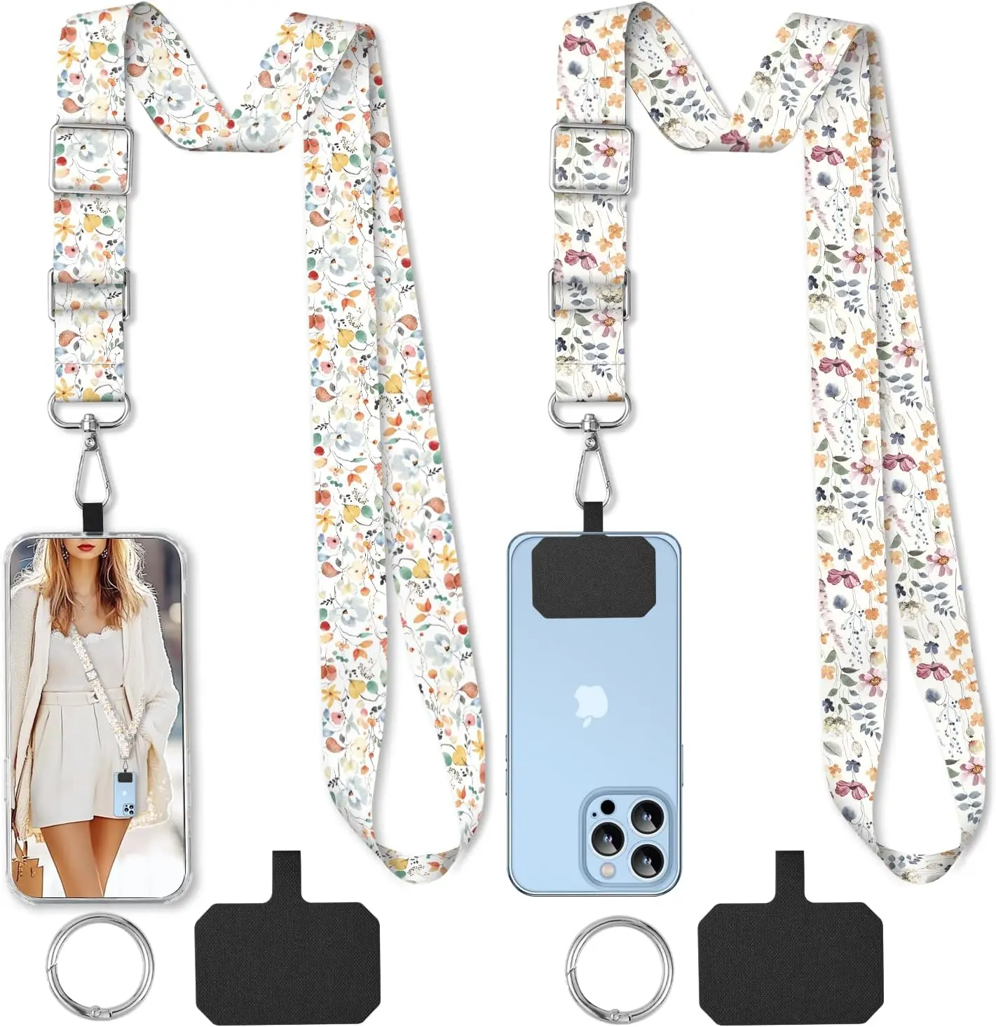 2 Pack Phone Lanyard Cell Phone Lanyard Crossbody Adjustable Phone Strap for Use Around the  Cell Phone Lanyard