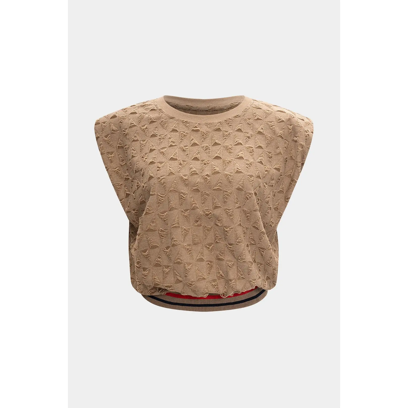 Ripped Patchwork Sleeveless T-Shirt