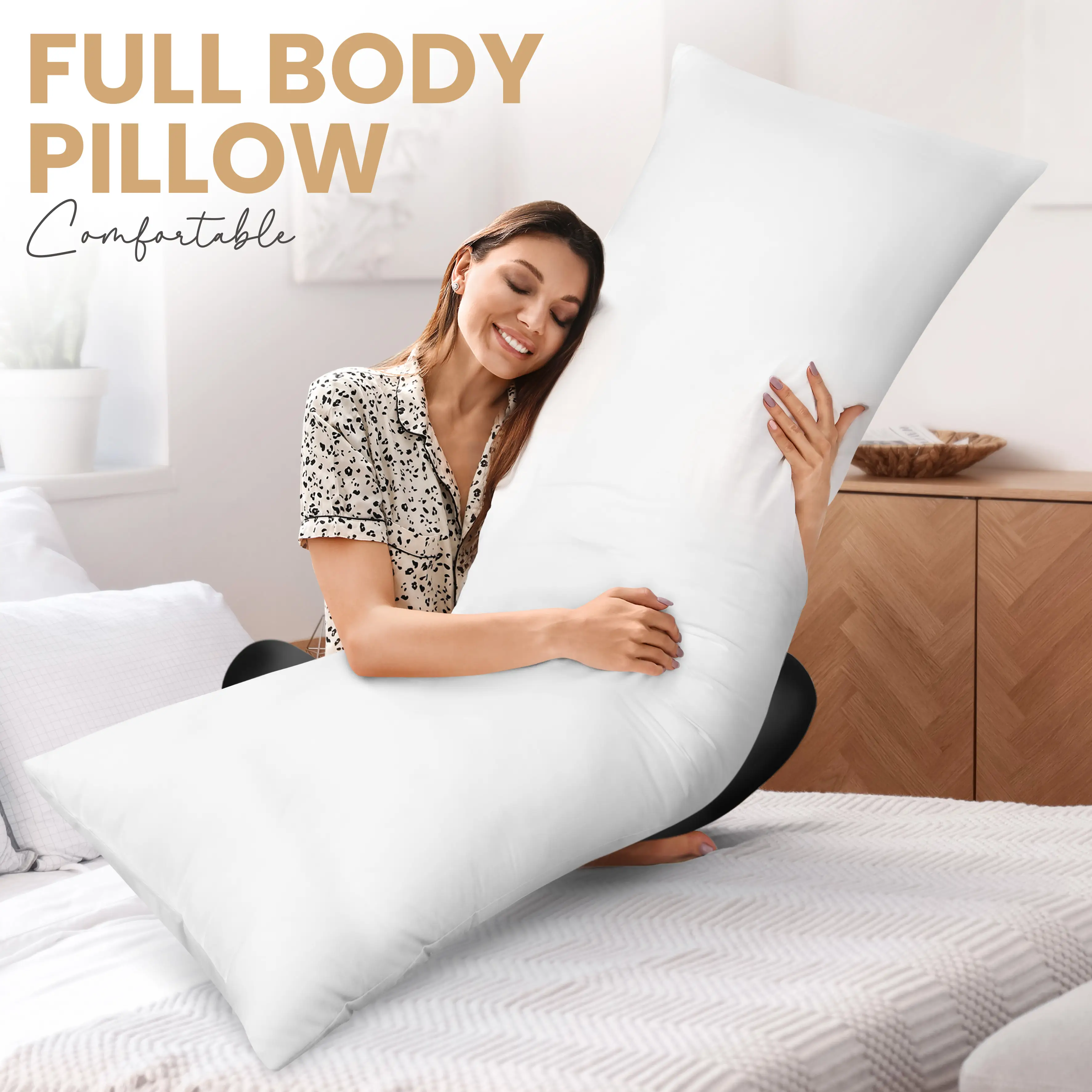 Utopia Bedding Full Body Pillow for Adults - Soft & Durable Long Pillow for Side Sleepers