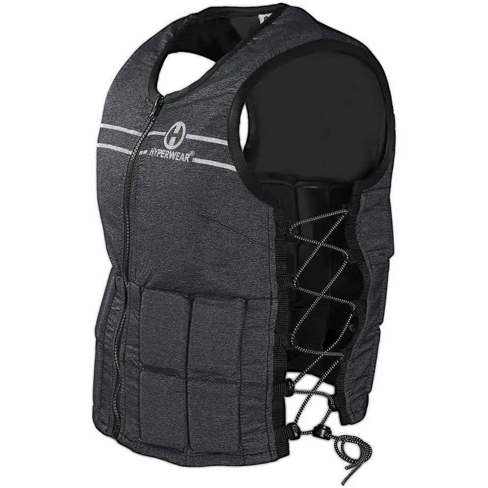 Hyper Vest FIT – n’s Weighted Vest for Walking, Bone-Health Exercise, Osteoporosis & Osteopenia Workouts – Comfortable, Breathable, Machine-Washable – 5 lb or 10 lb – Carbon Black / Glacier Blue / Crimson Red, Adjustable Weight