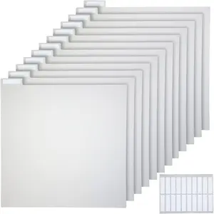 12 Pieces 12 x 12 Inches Scrapbook Tabbed Dividers Scrapbook Paper Storage Dividers Page with Labels for Storage Box Cards File Holder