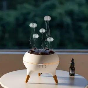 Cute Jellyfish Design Aroma Diffuser, Colorful LED Simulated Flame Humidifier, Essential Oil Diffuser with Night Light, Humidifiers for Bedroom, Living Room, Office, Aromatherapy For Home