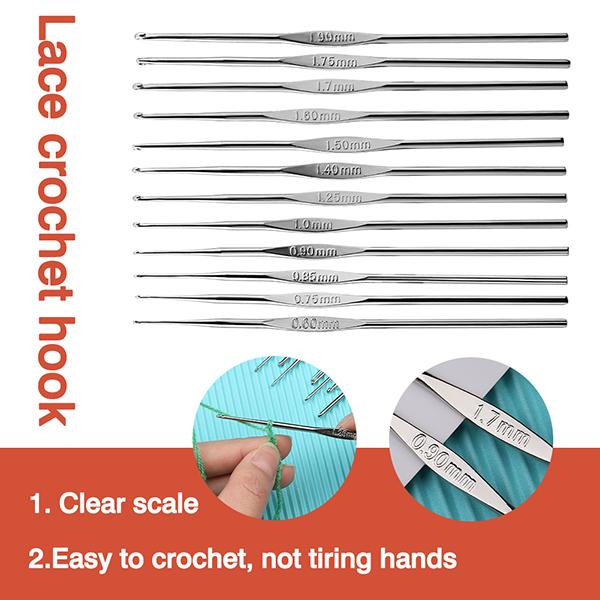 Harxvto 96Pcs Crochet Needles Set with Storage Case Ergonomic Knitting Hooks Stitch Marker DIY Hand Knitting Craft Art Tools for Beginners