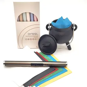 Manifestation Ritual Kit with Cast Iron Cauldron and Burn Paper