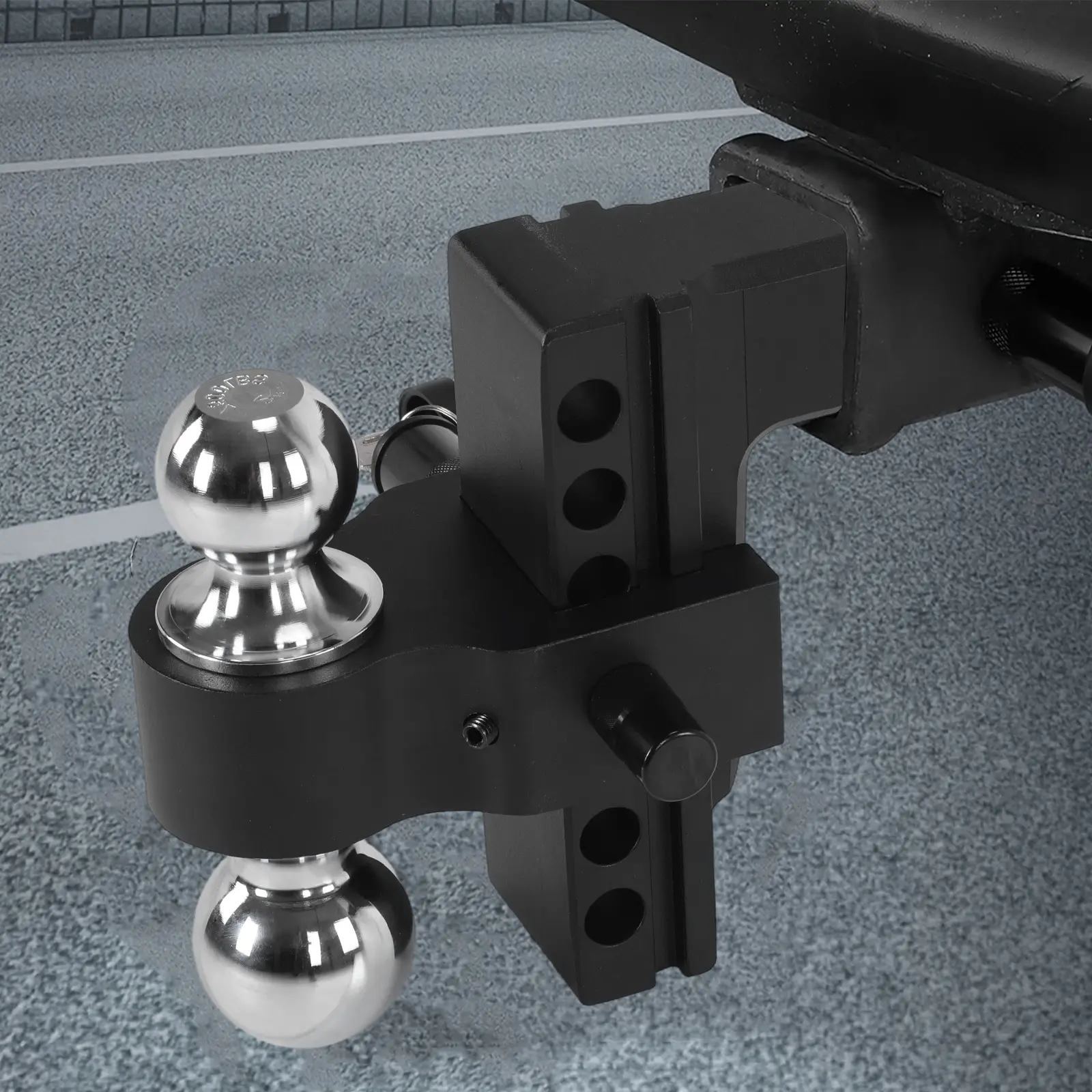 Adjustable Trailer Hitch 6 Inch Rise/Drop Heavy Duty Hitch 2 & 2-5/16 Inch Ball Dual Ball Towing Storage Hitch Aluminum Alloy for 2 Inch Receiver