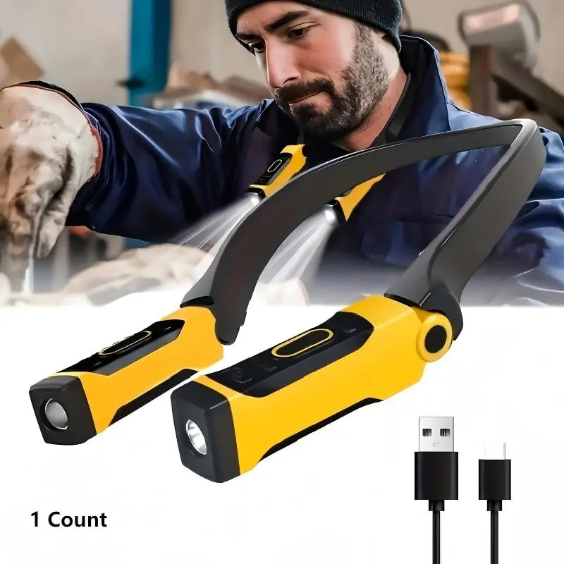 LED Neck Lamp USB Rechargeable Work Light Night Reading Learning Lamp Portable Hands-Free Flashlight Outdoor Night Running Lighting USB Powered Lights