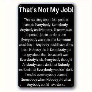 1pc 2D Plane Humor "That's Not My Job!" Metal Tin Sign 8inch x 12inch - Vintage Wall Art with Pre-Drilled Holes, Durable and Waterproof Decoration for Home, Bars, Garages, and Coffee Shops - Fun Conversation Starter, Coffee Shop Wall Art|Humorous Sign|Eng