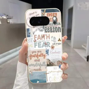 Faith - Inspiring Quotes Pattern Rounded Edge Phone Case for Google Pixel 10 9 XL 8 7 Pro A Shockproof Drop Protection Rugged Durable Liquid Silicone Cover Cellphone Protective