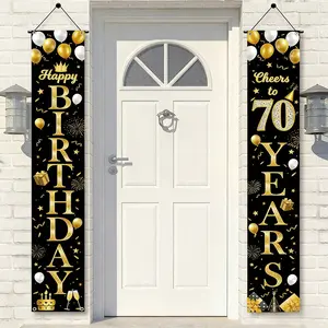 70th Birthday Decorations Banner, Happy 70th Birthday Door Sign for Indoor & Outdoor Parties, Perfect for Men & Women