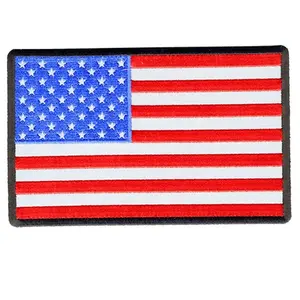 American Flag Reflective Patch Iron on (5" Width x 3" Height)