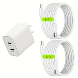 For iPhone 17 16 15 Charger,40W Dual USB-C Quick Wall Charger for Pixel 8/7/6/5/4/3 Fast Charger,  for Galaxy S24/S24+/S24 Ultra/S23/S22/S21,for Google Pixel 9 Pro