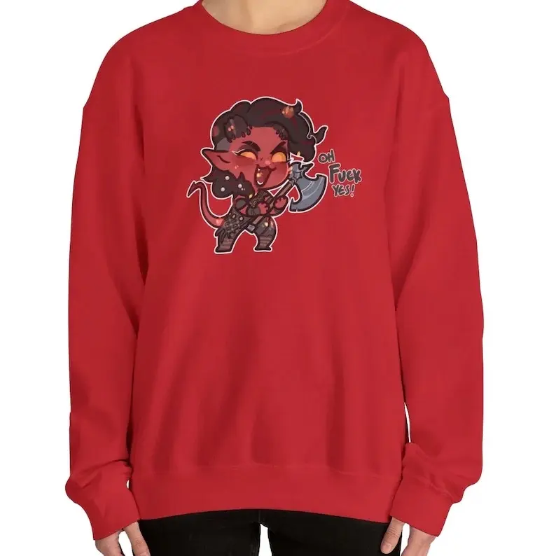 Karlach Fire Mommy BG3 DND Baldurs Gate Unisex Crewneck Sweater