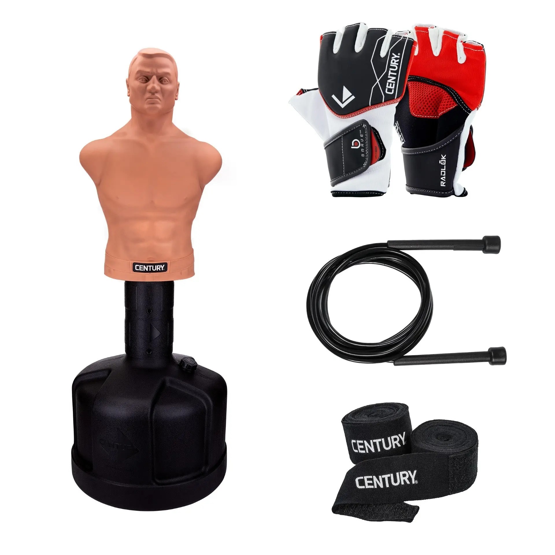 Unisex Training Gloves Set, 3-Piece Combo with Boxing Hand Wraps and Jump Rope for Sparring & Fitness, L-XL