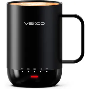 S3 Pro 16oz Smart Self Heating Coffee Mug, Heated Coffee Mug with AI Auto-Sensing Temperature Control, 120-150℉ Rechargeable Smart Mug Warmer, IPX7 Waterproof, Gift for Men Women, Black