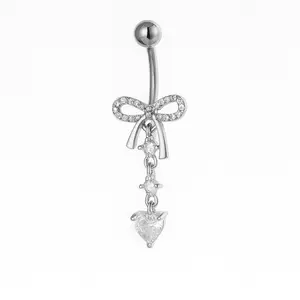 EVRY JEWELS Women's Hypoallergenic Sweetheart Belly Ring