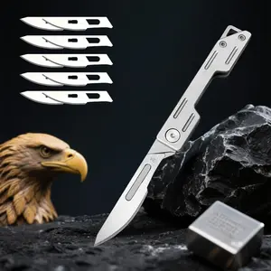 Mini EDC Utility Tool with Replaceable Parts, Coin Pocket Size for DIY & Daily Office Use (Pocket Knife Tool)