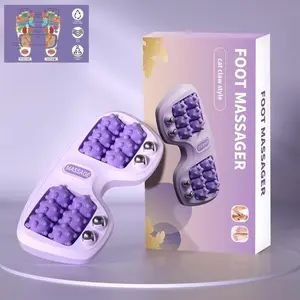 Portable Double Foot Massage Roller, 2026 New Dual Foot Massage Roller Improved Circulation, Portable Feet Massager Tool for Home Office Use - Purple