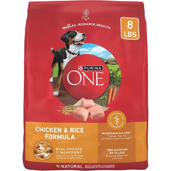 Chicken & Rice Dry Dog Food – Complete Nutrition Formula for Adult Dogs (8 lb Bag)
