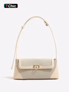 Women's Fashionable Solid Color Shoulder Bag, Vintage Buckle Decorated Crossbody Bag for Work & Daily Used, Casual Trendy Versatile Daily Commuting Bag, Flap Crossbody Purse, Convertible Shoulder Bags, Fashion Crossbody Handbag