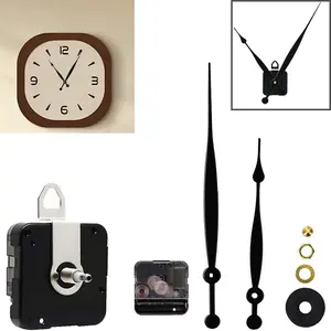 1Set Quartz Clock Movement Mechanism Kit with Pre-Assembled Components - Wall Clock Repair Building Set with Quartz Movement,Hands, Dial Back Cover - Analog Clocks for Home, Office, School - Easy Assembly for Beginners Experts