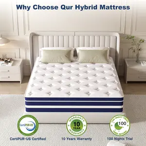 FVBEAYA 10/12/14 Inch,Twin,Full,Queen, King, Memory Mattress with Independent Springs, Motion Isolation and Firm Edges, Medium Firm, Provides Pressure Relief, Breathable and Washable, Gel-Infused Memory Foam, sweet night Modern Home