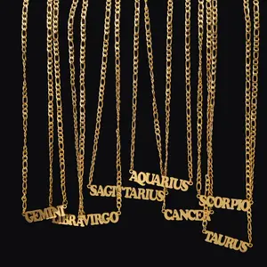 costellation twelve zodiac necklace 3MM necklace girlfriends gift unisex birthday gift