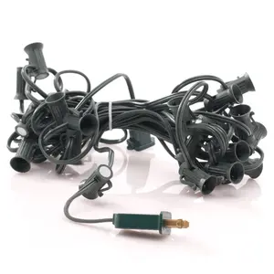 Lite-Netics Magnetic Light Strand, Color Green, 2x Sizes available, 25ft length & 100 ft length.  Bulbs NOT inlcuded. Pairs with C9/E17 bulbs. Recommend bulb amount: 1 Bulb per foot. Customize strand with any color C9/E17 bulb. Indoor/Outdoor use.
