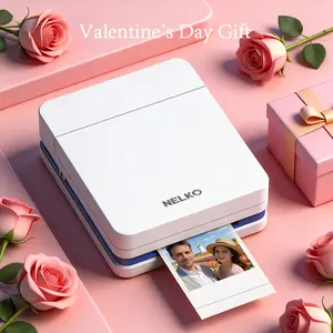 Nelko PP01 Portable Mini Color Wireless Mobile Printer, InstantSmartphone Photo Printer, Sticky-Back Photos, BluetoothCompatible with iOS & Android Devices, Fun Editing App, Perfect Gift For Valentine's Day