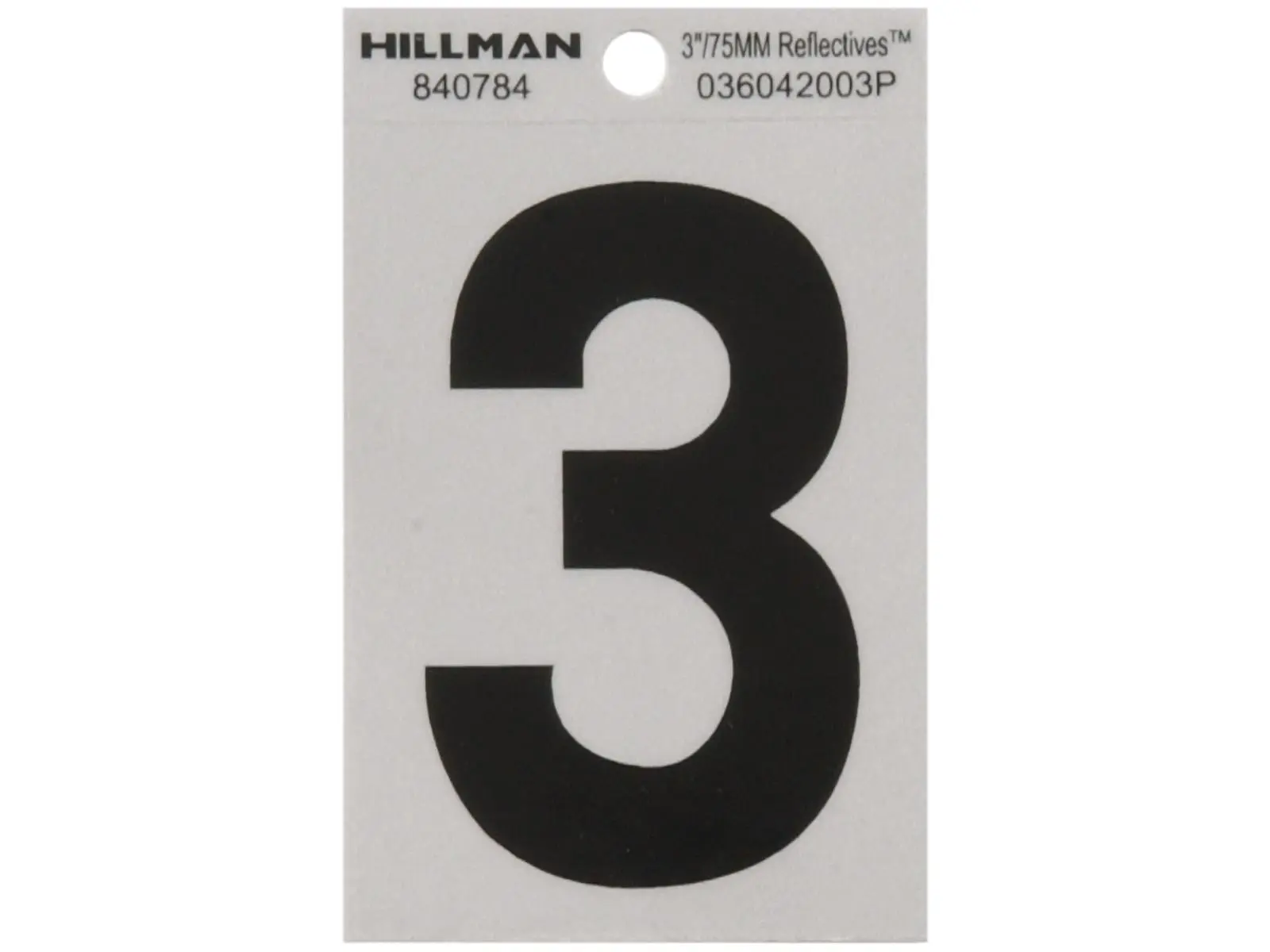 Hillman Group 840784 3 in. Black & Silver Reflective Mylar Square Cut Self-Adhesive Numbers - 3 Pack of 6, for Mailboxes, Easily Visible from the Street, Aids Emergency Workers, Boosts Address Visibility