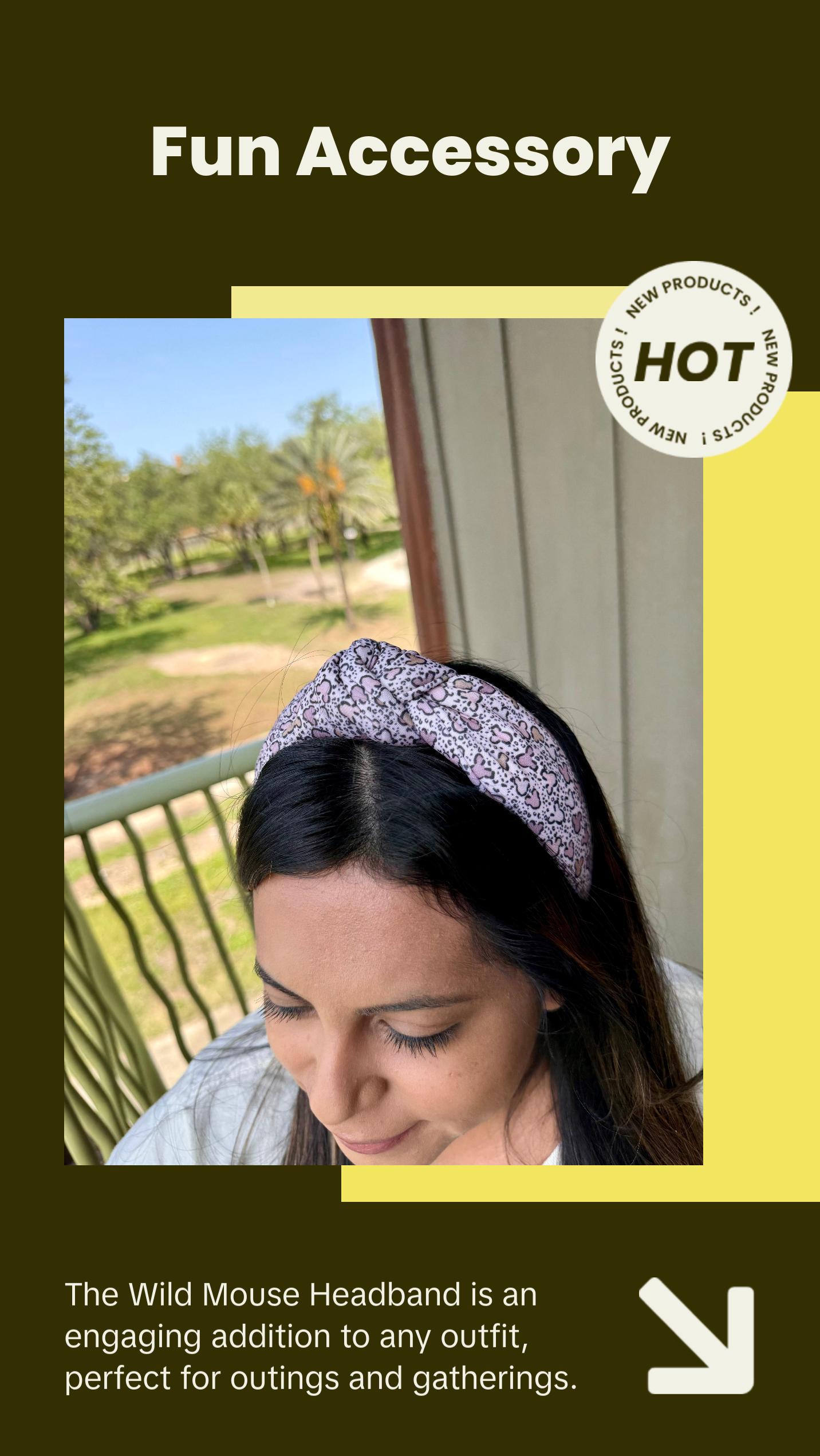 Wild Mouse Headband - Animal Print Design, Soft and Comfortable Fit, Ideal for Everyday Wear
