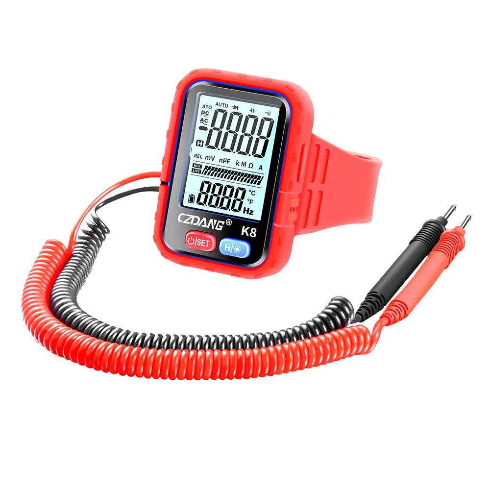 CZDANG K8 Multimeter, Portable Automotive Voltage Tester, Auto Range, Backlight, USB Rechargeable Multimeter, USB Charging, Car Battery Test, Lithium Battery Included