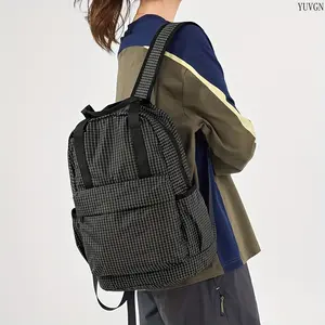 Foldable Lightweight Plaid Backpack & Tote Bag, Unisex Stylish Bag for Outdoor Hiking, Fitness, Commute and School