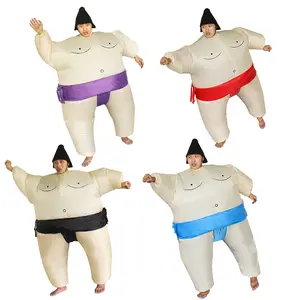 Sumo Wrestler Polyester Inflatable Costume, Battery-Free, Youth/Adult Sizes, Fits 155-190cm, Comes with Fan and Battery Box (Batteries Not Included), Suitable for Halloween Cosplay and Festival Carnivals