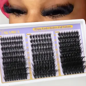 False Eyelashes Extensions Plush Eyelash Clusters Fluffy Eyelashes Cluster 150D+200D+300D, Voluminous Lashes Extensions 12-24mm, Dramatic Long Lashes Flare Lashes, Lightweight Individual Lashes, DIY Glamour Lash Extension Kit 234pcs