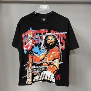 Loose direct injection printing hot diamond niche casual men's and women's loose cotton short-sleeved T-shirt