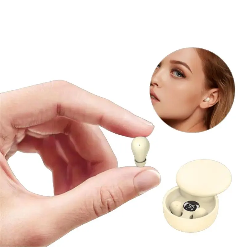 Hetoie Mini Invisible Earbuds, Bluetooth-compatible 5.4 True Wireless In-Ear Headphones, Noise Cancelling Gaming Over-Ear Headset, Sports Audio Small Earphones, Portable Wireless Headphones