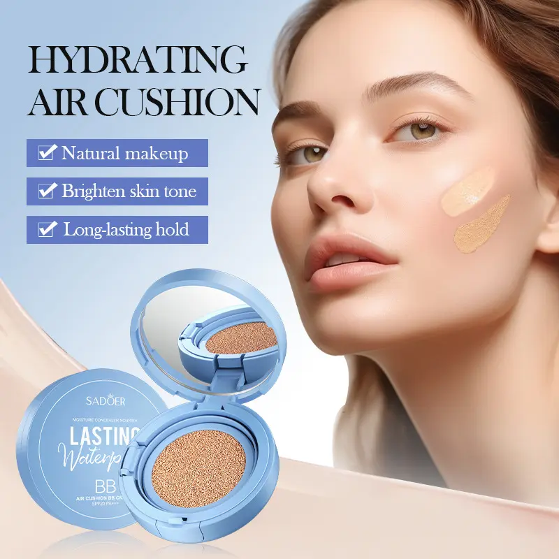 Muhaha - Full English Concealer Cushion BB Cream 15g SADOER Contouring and Correcting Isolation Makeup BB Cream Cross-Border Wholesale Cosmetic White
