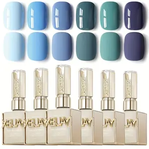 XEIJAYI Photo Frame Bottle — Wajima “Blue Island” series, 6 Ultra; hot-selling autumn/winter 2025 new arrival; fashionable glossy LED finish; salon-quality nail art tools; trendy solid-color gel nails for salons; pure-color gel art for salons