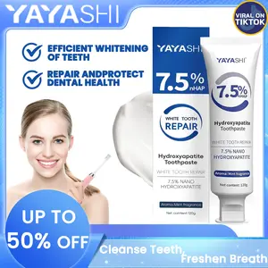 YAYASHI Hydroxyapatite Toothpaste 7.5% - protect toothpaste Helps Remineralize Teeth Enamel Repair Sensitive Relief - Natural Whitening Antisensitivity Remineralizing Fluoride Free Nano-hydroxyapatite Dental Tooth Paste