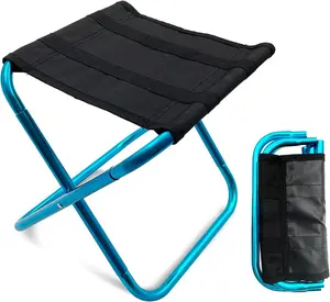 Portable Mini Folding Stool Aluminum Alloy Small Camping Stool Lightweight & Flexible Can Hold Up to 150 Lbs
