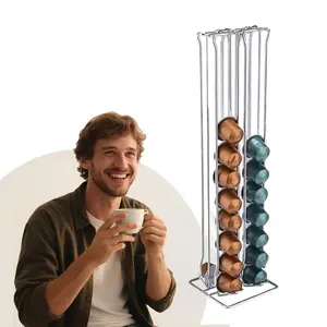 40 Nespresso Coffee Capsules Pod Holder Stand Tower Rack  – Compact Coffee Capsule Storage Rack