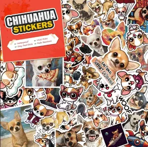 100 count Chihuahua Stickers Pack     for Water Bottles, Laptops, Phones, Notebook,   Cool Vibrant Graphics for Chihuahua Enthusiast