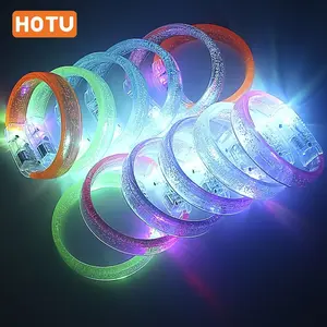6/12pcs, LED Flash Bracelet, Perfect for Concert, Club, Party, Raves, Carnival, Birthday, Party Accessories, Cool Stuff, Glow in the Dark Party Supplies Random Color for Halloween,Christmas Event & Party Supplies Halloween&Christmas for Christmas