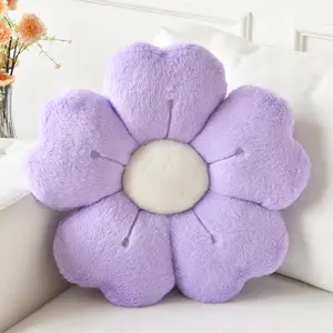 Flower Pillow, Flower Shaped Pillow Decorative Throw Pillows for Bed Couch, Cute Daisy Pillow Dorm Decor Floor Seating Cushion (Light Purple, 15 Inches)