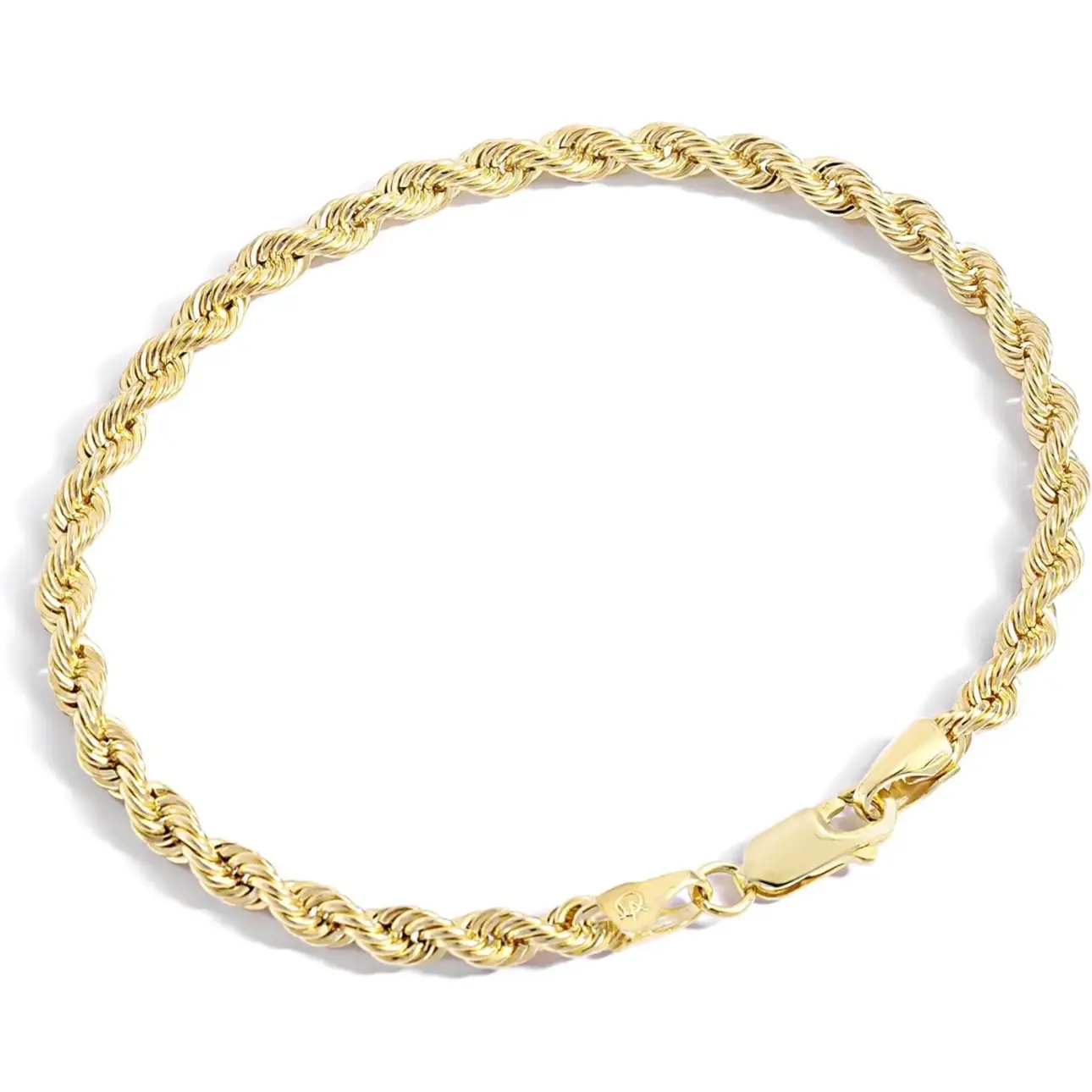 Unisex 14K Gold Plated Rope Chain Bracelet