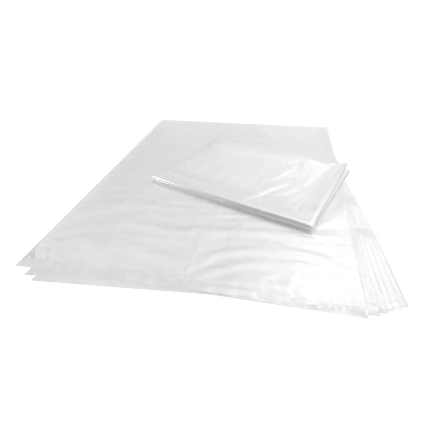 100 Count Large Size Poly Bags, 18 x 24 Inch - Flat Synthetic Open Top, 1.1 Mil Durable & Heat Sealable, Food Grade for Kitchen Cookware Storage, Flat Shape, Open Top Poly Bags