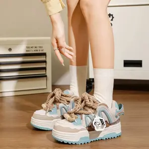 Q-AND Women's Trendy Platform Sneakers – Retro Lace-up, Platform, Casual Streetwear Style