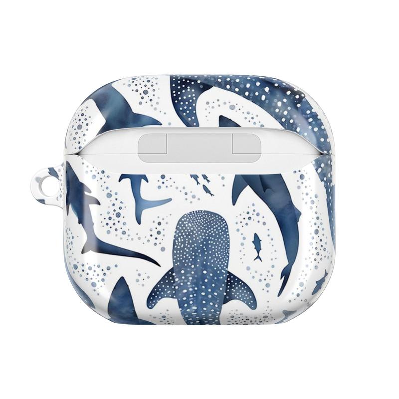 Blue Ocean Whale Shark AirPods Case – Marine Life AirPods Cover for AirPods 4 Airpods 3 AirPods 1st Gen 2nd Gen Airpods Pro 2 AirPods Pro Gen 3 | Under the Sea Ocean Theme, Cute Gift for Ocean Lovers Men Women Him Her | Aesthetic Beach Vibes