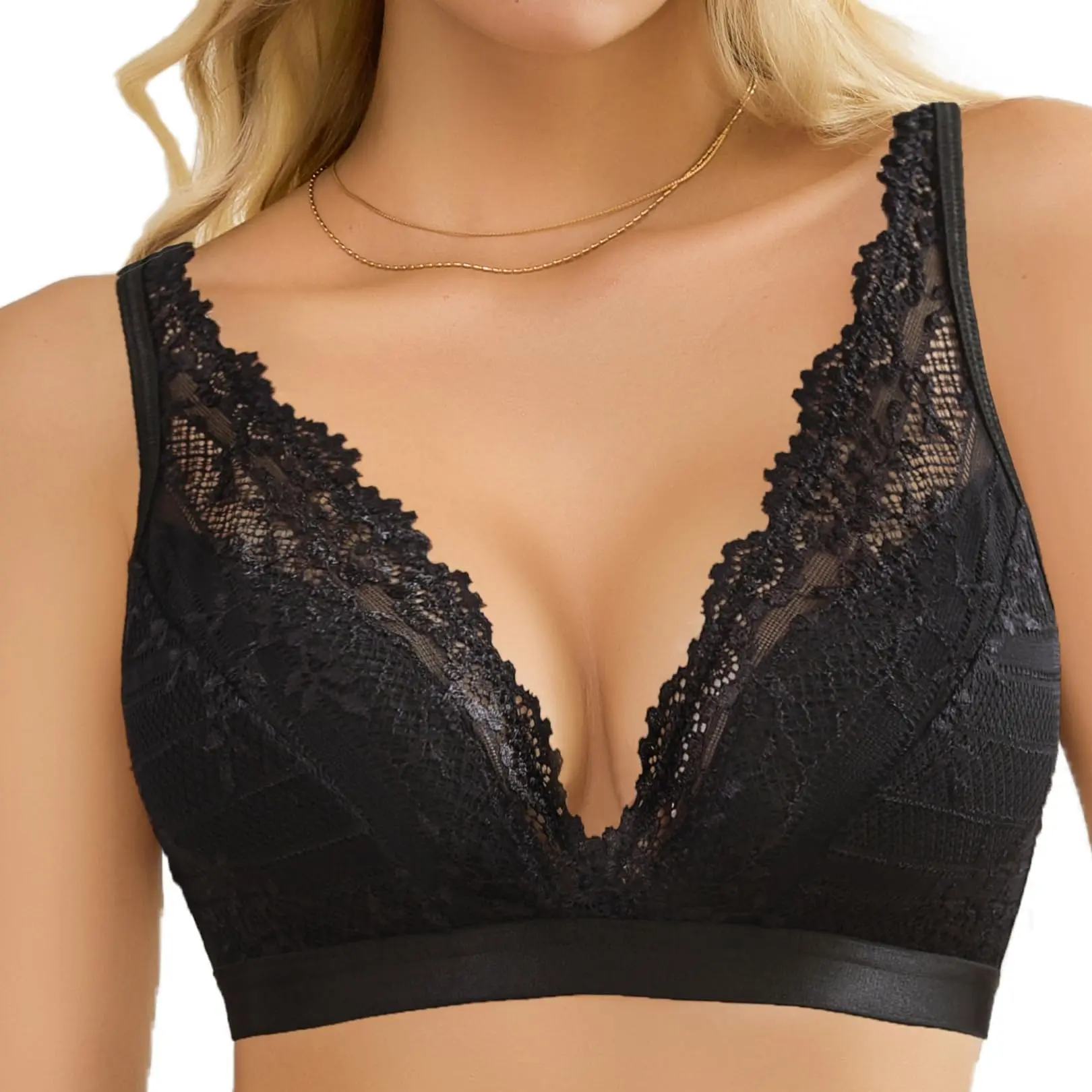 Avidlove Lace Bralette for Women Deep V Neck Wireless Bralette Plunge Unpadded Bras Everyday Bra Avidlove Lace Bralette for Women Deep V Neck Wireless Bralette Plunge Unpadded Bras Everyday Bra