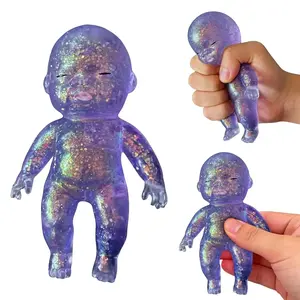 Glitter Silicone Baby Squishy Toy | Soft Satisfying Texture Sensory Fidget for Stress Relief Slow Rebound Toy, Intellectual Fun Toy for Kids